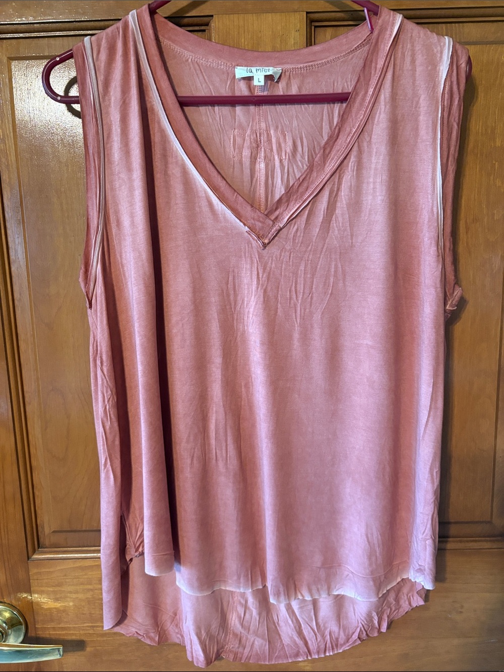 LA made Dusty Pink V-Neck Sleeveless Tank